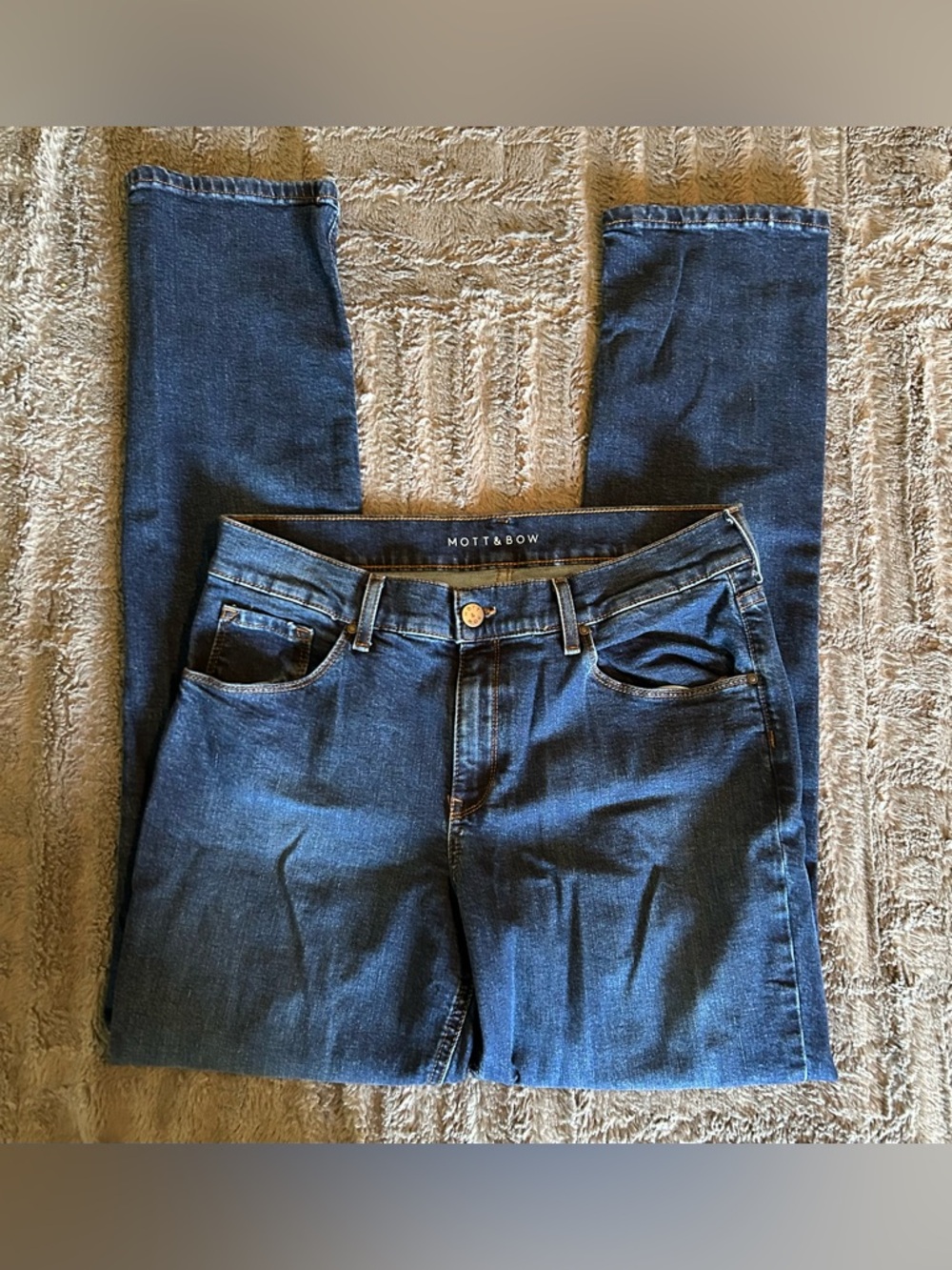 Dark Wash Boyfriend Jeans - Mott & Bow - Picture 3 of 8